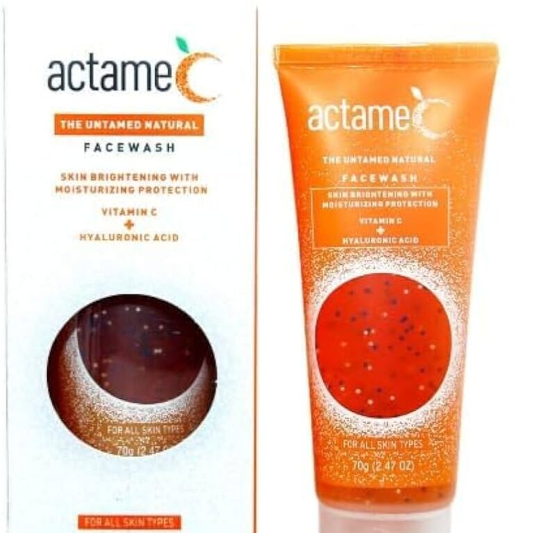 Actame C Face Wash with Vitamin C, Hyaluronic Acid & Aloe Vera for Acne, Sunburn, Blemishes, and Sensitive Skin Care